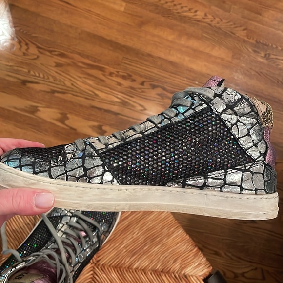 P448 metallic sparkle hi top sneaker sz 41/10.5-11 - Picture 5 of 6